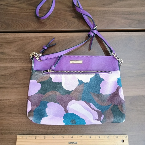 Trina Turk Purple Floral Crossbody Bag - Picture 2 of 9